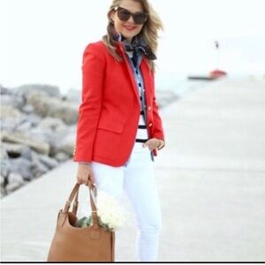 NWT, J.Crew schoolboy orange blazer size 6. Love it just not my color.